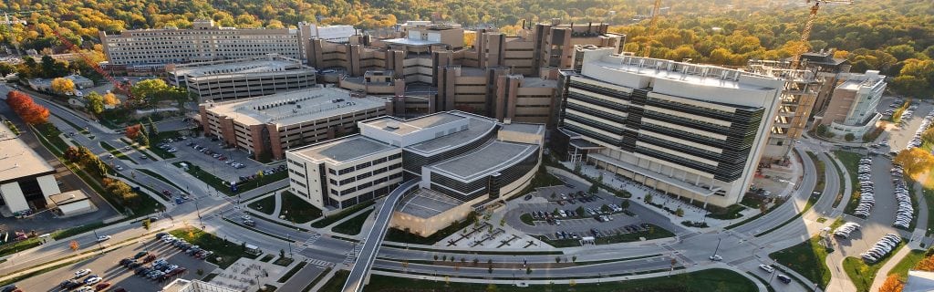 aerial view of UW Hospital